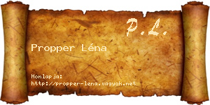 Propper Léna névjegykártya